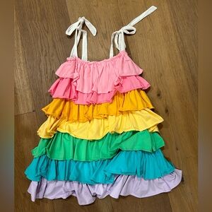 Boutique ruffle rainbow dress